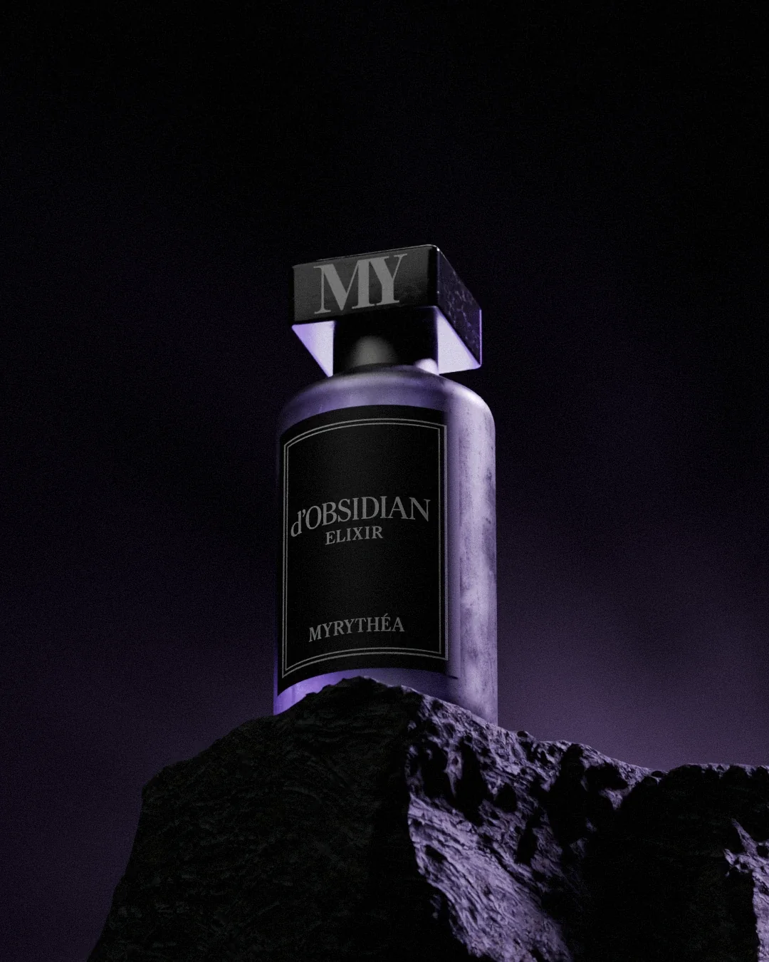 MYRYTHÉA d'Obsidian Elixir fragrance 3D render